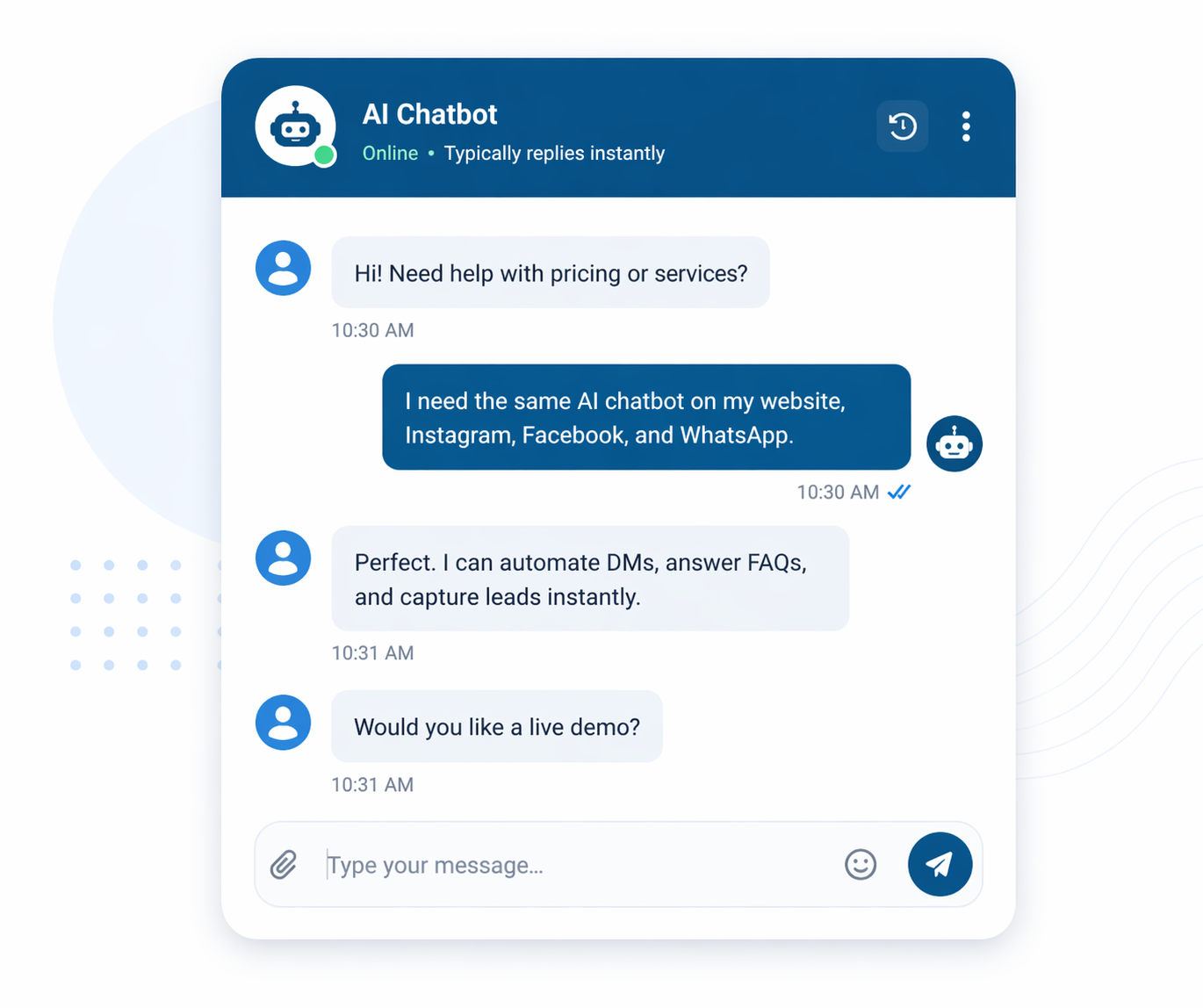AI chatbot conversation preview